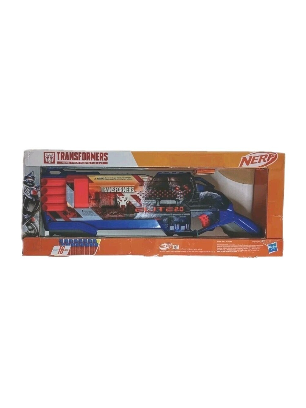 NERF TRANSFORMERS OPTIMUS PRIMAL NERF BLASTER 16 Darts HASBRO NEW